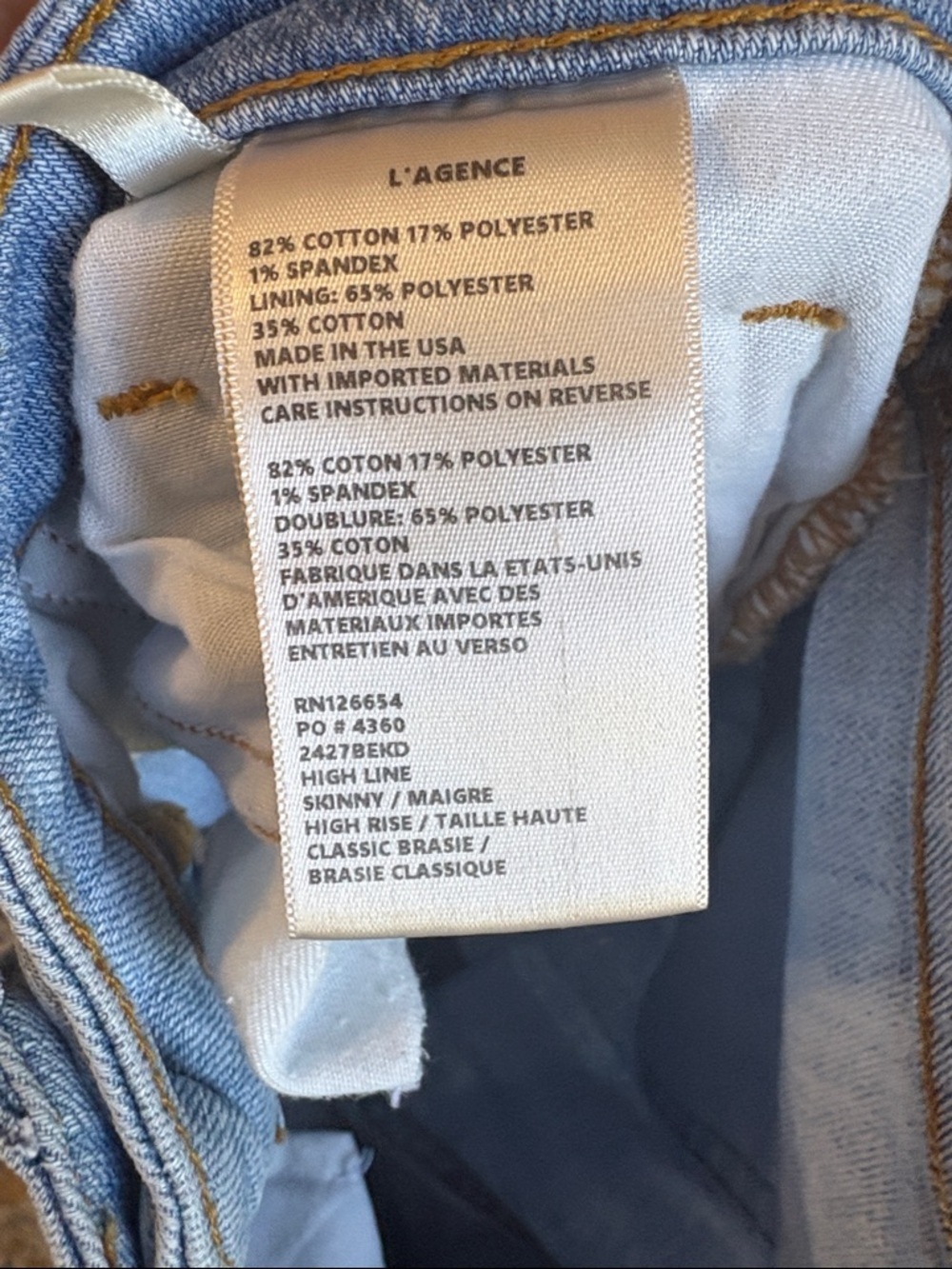 L’AGENCE SKINNY DENIM JEANS size 29 - Picture 3 of 5